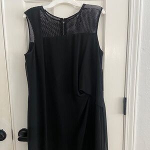 Flowy Black Dress with Lace Accent